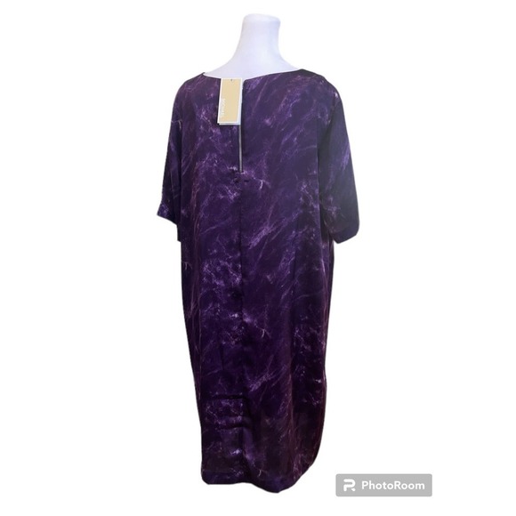 MICHAEL Michael Kors Purple T-Shirt Style Polyester Dress Size 10 NWT - Picture 3 of 5